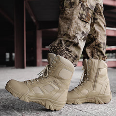 Men's Tactical Desert Boots with Zipper and Velcro