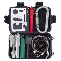 Outdoor Survival Kit 7 in 1Mini Emergency Survival Gear Small Camping Equipment Pocket Tool Gadgets Stocking Stuffers Ideal for Boys Kids Hiking