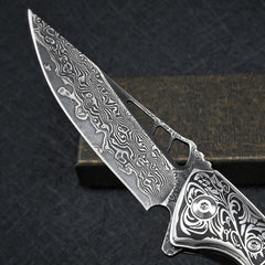 High Hardness Damascus Steel Folding Knife for Outdoors