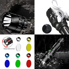 LED Tactical Flashlight with USB Rechargeable, Waterproof