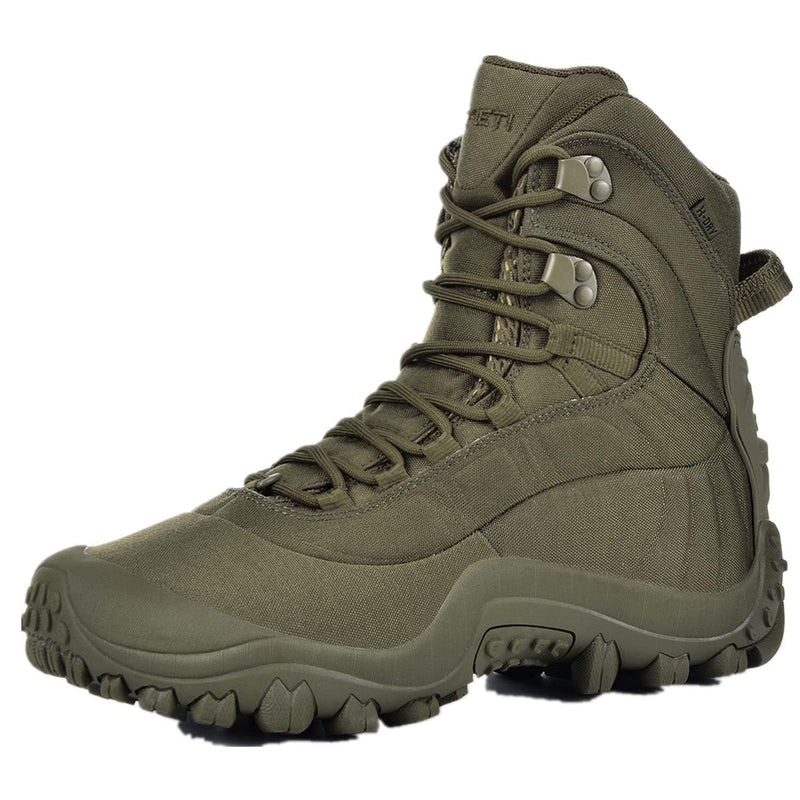 SKENARY Mens Tactical Mid Combat Waterproof Military Boots Olive Green6