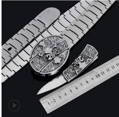 Men's Tactical Stainless Steel Self-Defense Belt Knife