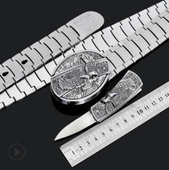 Men's Tactical Stainless Steel Self-Defense Belt Knife
