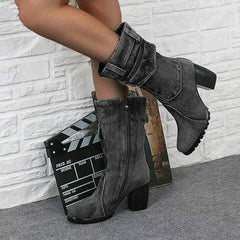 Denim Mid Boots