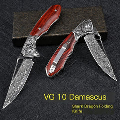 High Hardness Damascus Steel Folding Knife for Outdoors