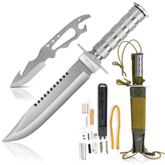 Maxam 12-Piece Survival Knife Set with Zinc Alloy Handles Ideal for Survivalists Hunters Hikers and Outdoor Sports Enthusiasts