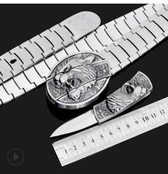 Men's Tactical Stainless Steel Self-Defense Belt Knife