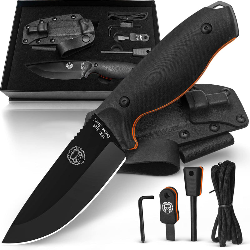 Holtzmans Gorilla Survival Bloodline Full Tang 1095 High Carbon Steel Fixed Blade Survival Knife with Kydex Sheath