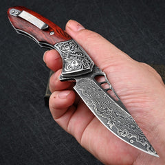High Hardness Damascus Steel Folding Knife for Outdoors