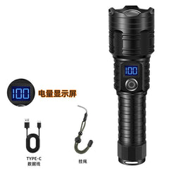 White Laser Zoomable Rechargeable LED Flashlight