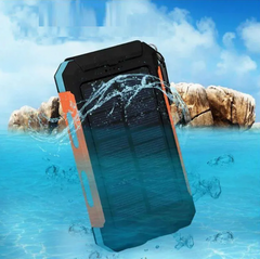 Solar Power Bank with Dual Headlight, 10000mAh/20000mAh, LED Flashlight