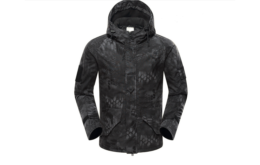 Camo Jacket with Python Print, Tactical Coat