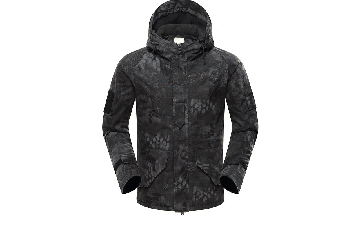 Camo Jacket with Python Print, Tactical Coat