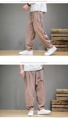 Men's Casual Cotton-Linen Trousers
