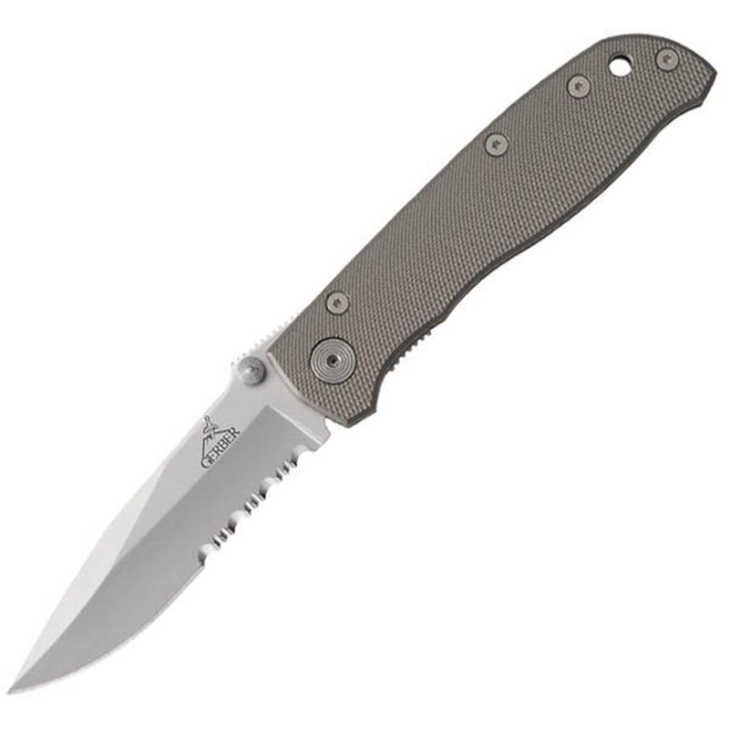 Gerber Gear Air Ranger Folding Pocket Knife for Hunting and Outdoors Serrated Edge Blade Grey