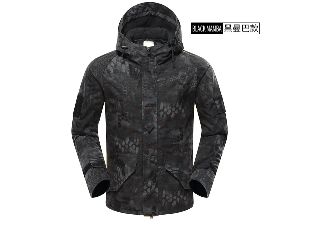Camo Jacket with Python Print, Tactical Coat