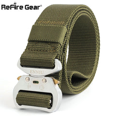 Tactical Men's Belt with Aluminum Buckle and Nylon Strap