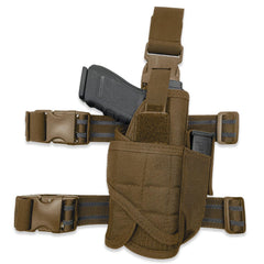 Bear Armz Tactical Universal Drop Leg Holster 500D Nylon | American Company | Thigh Holster Mag Pouch | Adjustable Gun Holster Fits Any Pistol | Sig Glock S&W (Coyote Brown Right Handed (OWB))