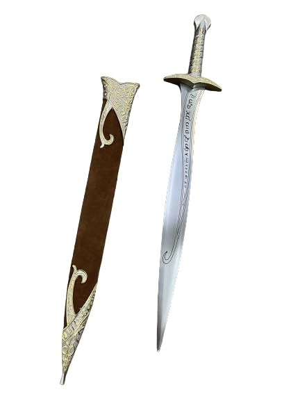 Fantasy Short Sword Medieval Roman Dagger Sword Renaissance Metal Blade Dagger Sting Sword (Brown-24.75 inch)