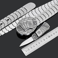 Men's Tactical Stainless Steel Self-Defense Belt Knife