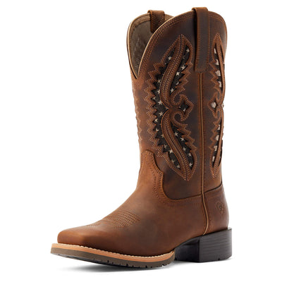 ARIAT BMVY9 Womens Hybrid Rancher VentTek 360° Western Boot Distressed Tan 9.5