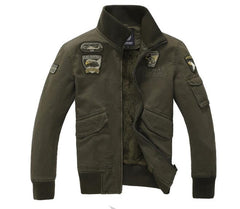 Men's Thickened Military Style Jacket with Stand Collar