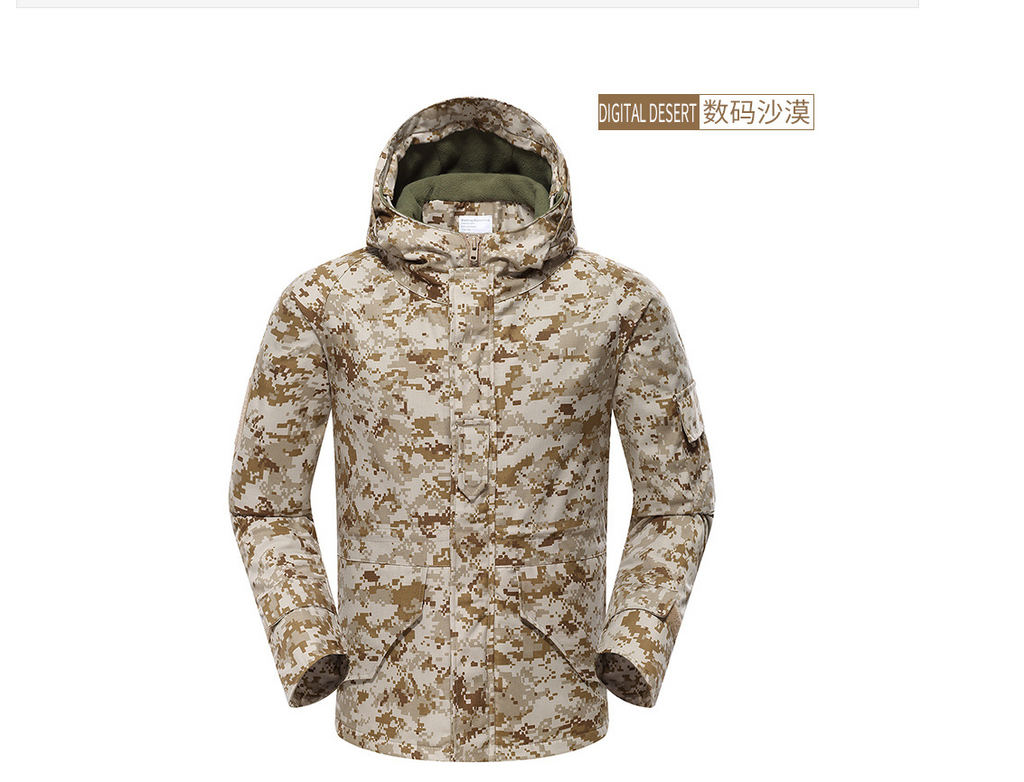 Camo Jacket with Python Print, Tactical Coat