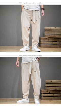 Men's Casual Cotton-Linen Trousers