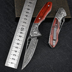 High Hardness Damascus Steel Folding Knife for Outdoors