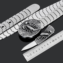 Men's Tactical Stainless Steel Self-Defense Belt Knife