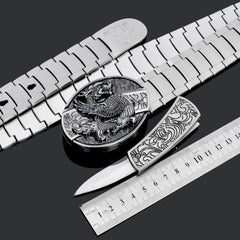 Men's Tactical Stainless Steel Self-Defense Belt Knife