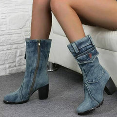 Denim Mid Boots
