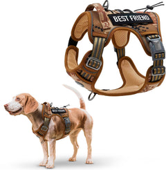 PUREVACY Tactical Dog Harness with Handle Medium. Desert Camouflage 900D Nylon Tactical Dog Vest Harness. No Pull Breathable Dog Tactical Harness with Adjustable Straps and Quick-Release Buckles