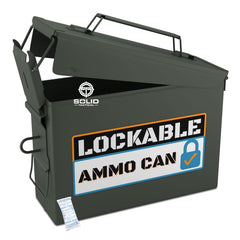 Solid Tactical 30 Cal Metal Ammo Can - Green - Waterproof M19A1 Ammo Storage Box for Ammunition