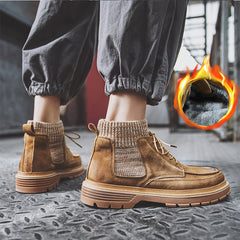 Men's High-Top Leather Martin Military Boots