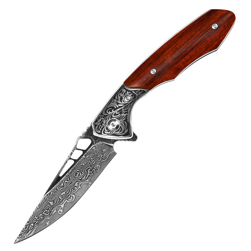 High Hardness Damascus Steel Folding Knife for Outdoors