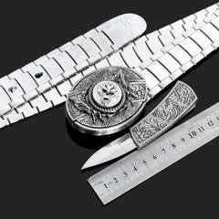 Men's Tactical Stainless Steel Self-Defense Belt Knife
