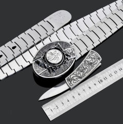 Men's Tactical Stainless Steel Self-Defense Belt Knife