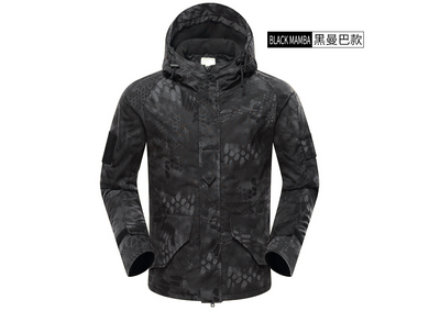 Camo Jacket with Python Print, Tactical Coat
