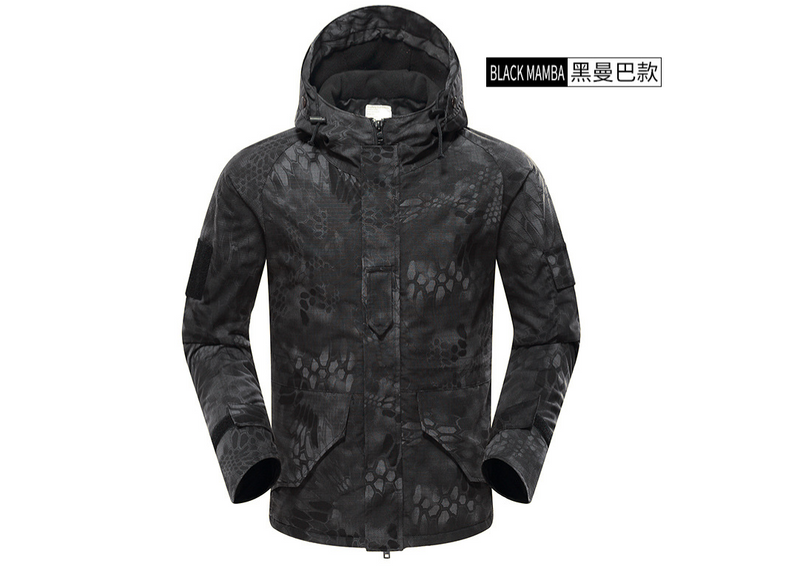 Camo Jacket with Python Print, Tactical Coat