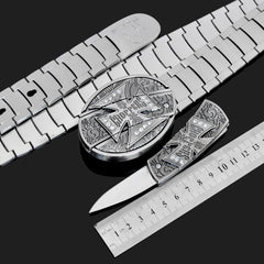 Men's Tactical Stainless Steel Self-Defense Belt Knife