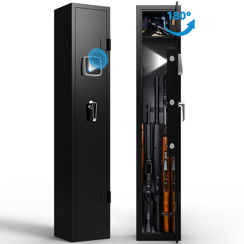 Emasme Gun SafeGun Safes & Cabinets Heavy-Duty Gun Safe for Home Rifle Pistols and Shotguns Gun Cabinet Lock with Adjustable Rack Pockets and Removable Shelf and Gun Rack