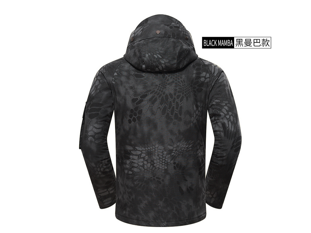 Camo Jacket with Python Print, Tactical Coat