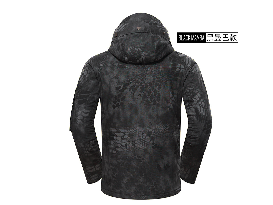 Camo Jacket with Python Print, Tactical Coat