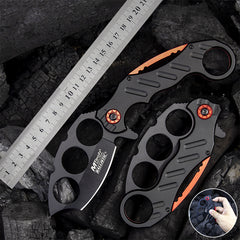 Stainless Steel Folding Knife with Knuckle Guard