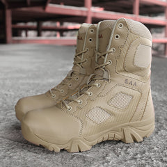 Men's Tactical Desert Boots with Zipper and Velcro