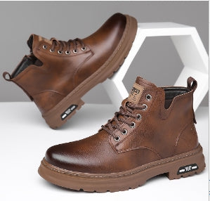 Men's Winter Leather Boots - Woody High-Top Martin Boots