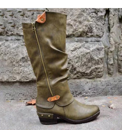 Low-Heeled Martin Boots, Retro English Style Tall Boots
