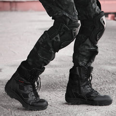 Men's Tactical Desert Boots with Zipper and Velcro