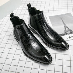 Men's Fashion Chelsea Boots - High-Top Leather Ankle Boots